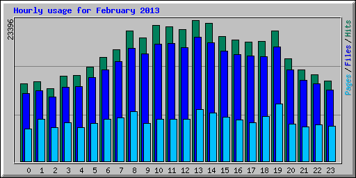 Hourly usage for February 2013