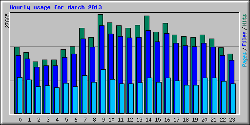 Hourly usage for March 2013