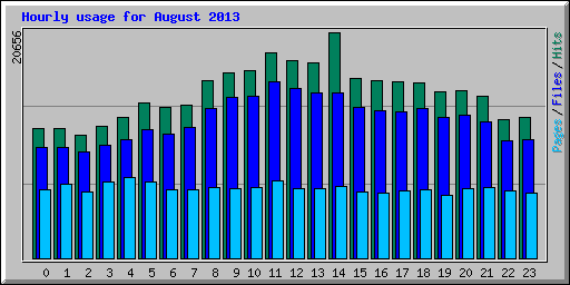 Hourly usage for August 2013