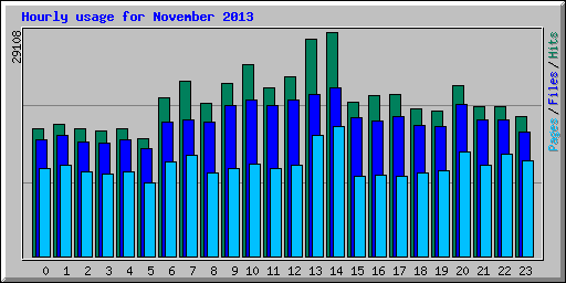 Hourly usage for November 2013