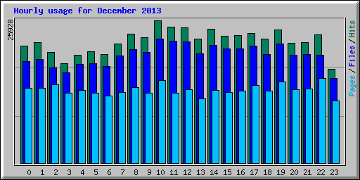 Hourly usage for December 2013