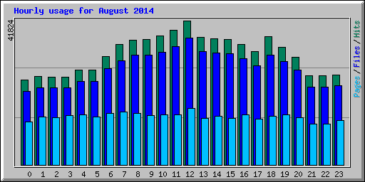 Hourly usage for August 2014