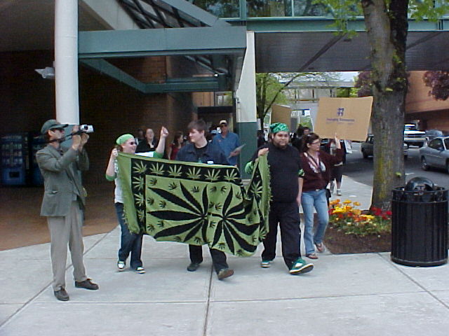 Marchers stopped at major intersections to demonstrate to drivers and passer-bys, getting a over-whelming positive response