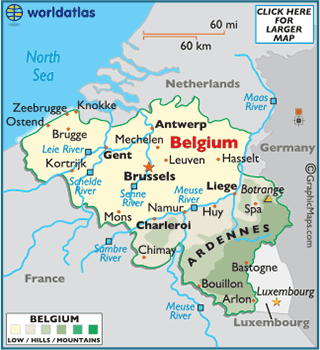 Map of Belgium  