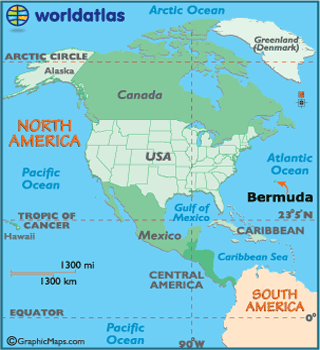 Map of location of Bermuda