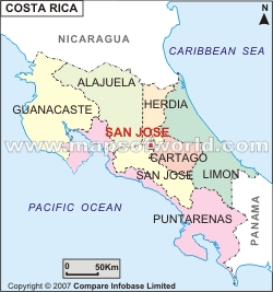 Map of Costa Rica