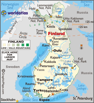Map of Finland  