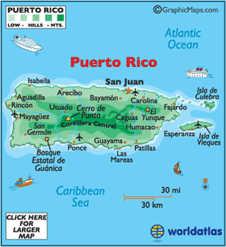 Map of Puerto Rico