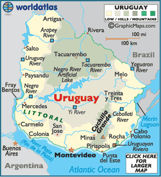 Map of Uruguay