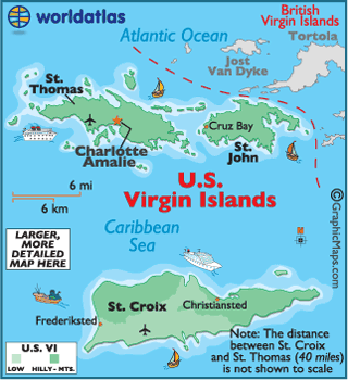 Map of US Virgin Islands  