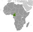 Map of location of Cameroon
