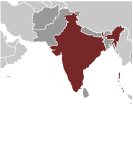 Map of location of India