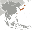 Map of location of Japan