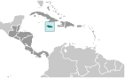 Map of location of Jamaica