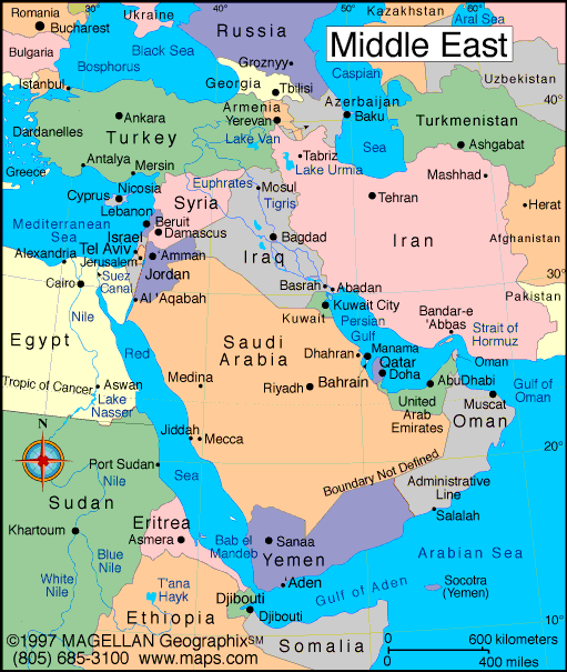 Map of Middle East