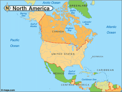 Map of North America